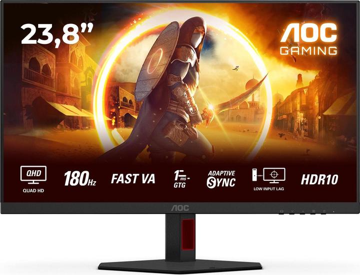 Actual product image AOC 60,4cm (23,8") Q24G4RE 16:09 2xHDMI+DP IPS black-red (2560 x 1440 pixels, 23.80")