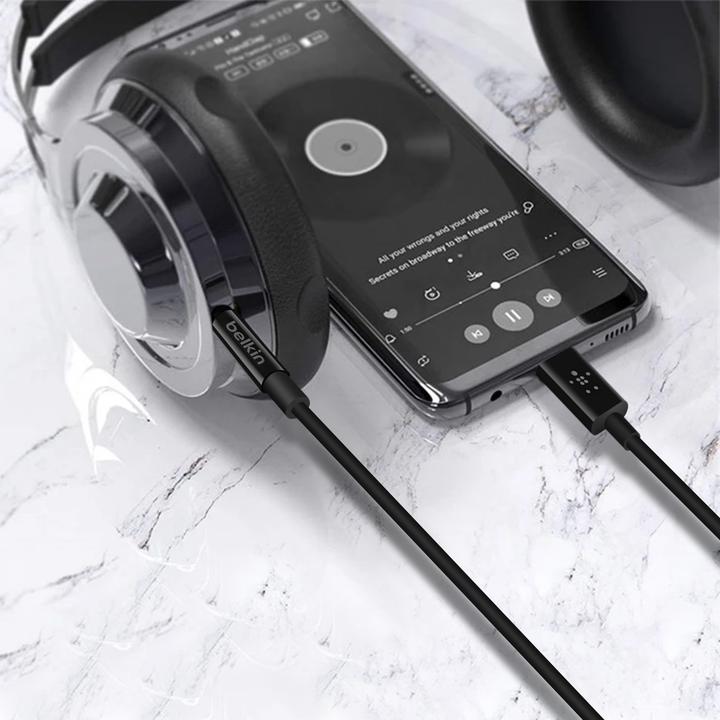 Produktbild Belkin RockStar 3,5mm - USB-C Kabel (1.80 m, 3.5mm Klinke (AUX))