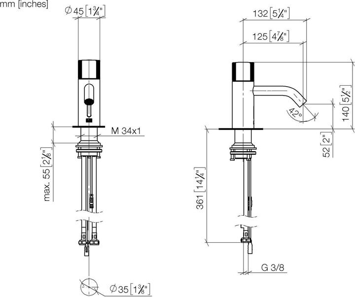 Produktbild Dornbracht Dornb Waschtischmischer META m Infrarot-Se. Batt-Betr CR-P2 chr ma