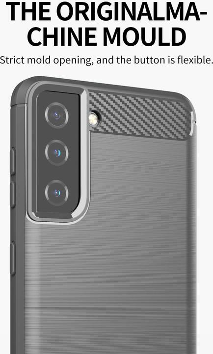 Immagine prodotto Cadorabo TPU Ultra sottile in acciaio inossidabile al carbonio Combi Cover (Samsung Galaxy S21+)