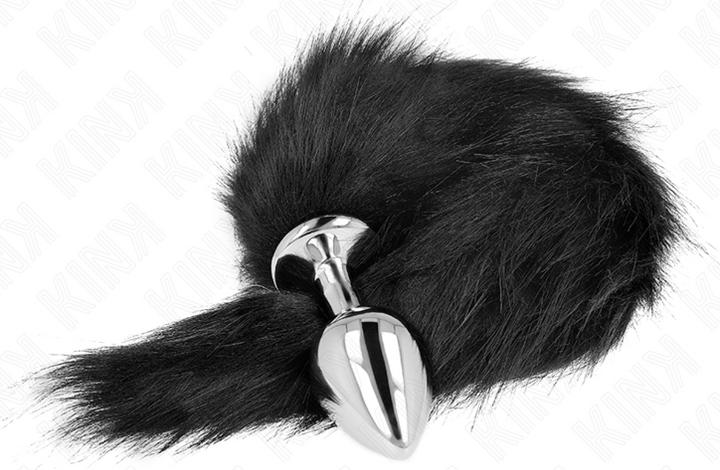 Actual product image Kink Anal Plug Size M 8 X 3,5 cm With Plastic Tail 40 cm Black