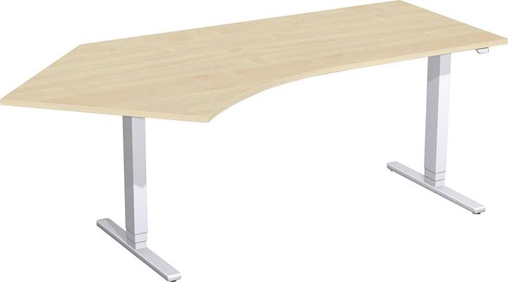 Actual product image Geramöbel Electric lift table 217x80-113x65-125cm 135° left maple/silver