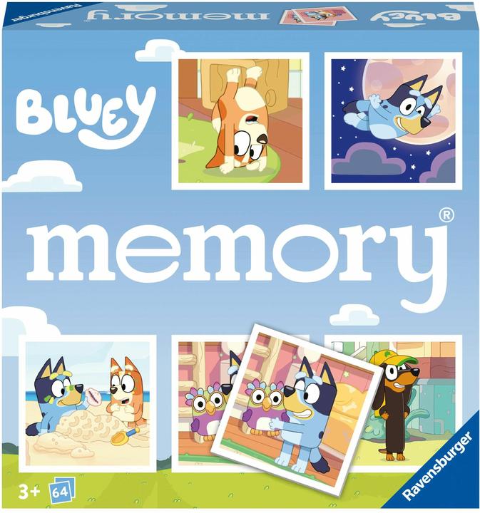 Actual product image Ravensburger Memory Bluey (German, Turkish, Bulgarian, Croatian, Catalan, Portuguese, Finnish, Hebrew, Dutch, Polish, Romanian, Korean, Afrikaans, Icelandic, Slovak, Swedish, Italian, Slovenian, Hungarian, Vietnamese, Russian, Thai, Estonian, Japanese, Norwegian, Arabic, Ukrainian, Danish, Serbian, Chinese, French, Czech)