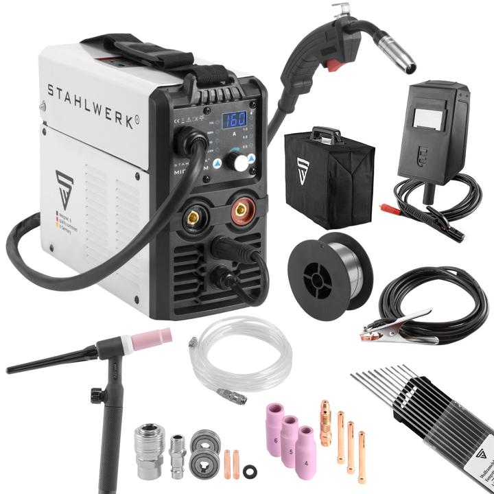 Stahlwerk Schweissgerät MIG MAG 160 M Lift TIG Starter Set mit 160 Ampere