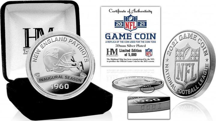 Great Branding New England Patriots Game Coin (39mm) Silver