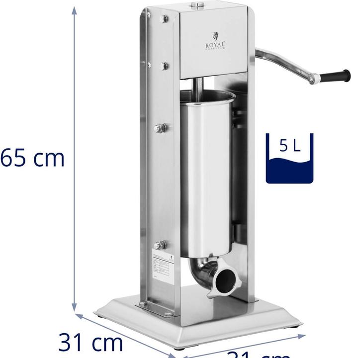 Actual product image Royal Catering Wurstfüller vertikal Wurstfüllmaschine Wurstspritze Wurstpresse Edelstahl 5 L