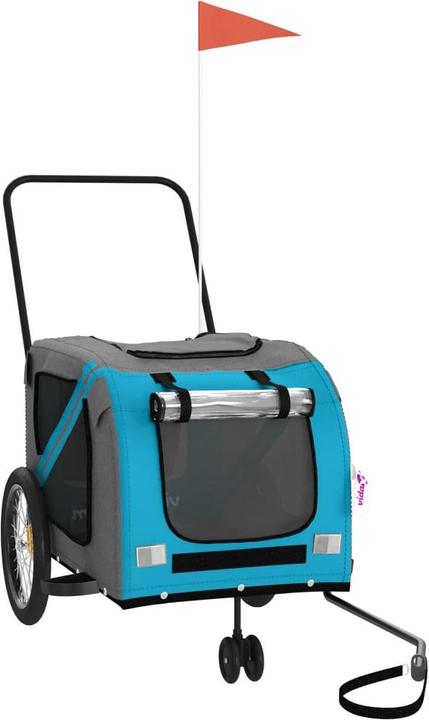Produktbild VidaXL Fahrradanhänger Hunde Blau und Grau Oxford-Gewebe und
