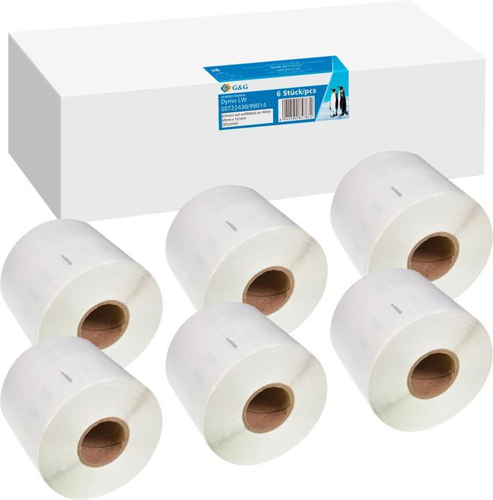 6x 220 Etiketten -VORTEILSPACK- Kompatibel mit Dymo S0722430/ 99014