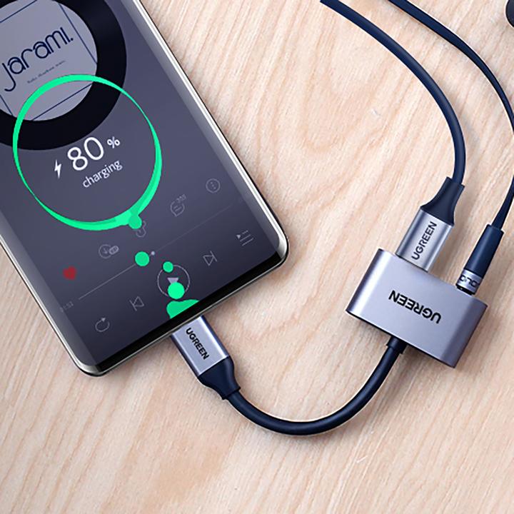 Image du produit Ugreen Adaptateur USB-C vers audio 3.5mm + USB-C femelle (USB Type C, Prise de 3,5 mm, USB Type C)