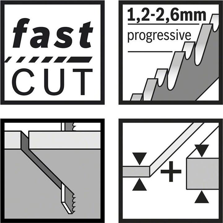 Actual product image Bosch Professional Zubehör PRO Metal thick and thin T123XF jigsaw blade, 100 mm, 5 pcs.