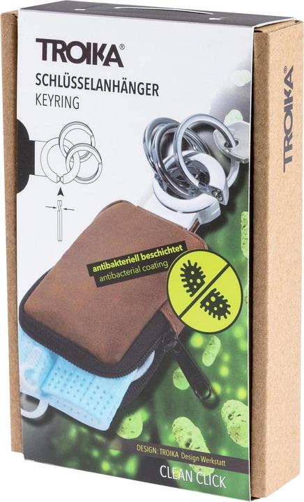 Actual product image Troika Clean Click key ring 55 x 20 x 125 mm, brown