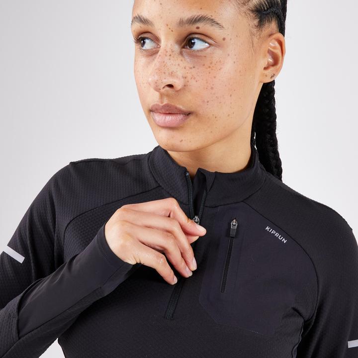 Image du produit Kiprun Maillot de course à manches longues femme - Warm Light noir (42)
