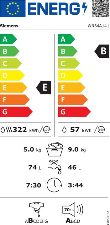 Etichetta energetica Siemens WN34A141 (Spina UE)