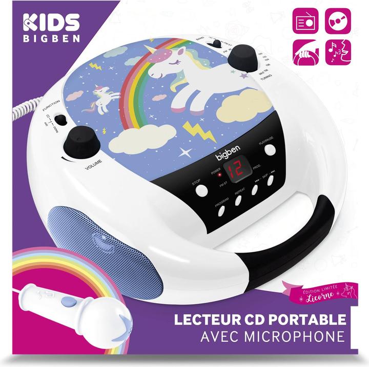 Produktbild Bigben CD Player CD52 - Unicorn mit Mikrofon
