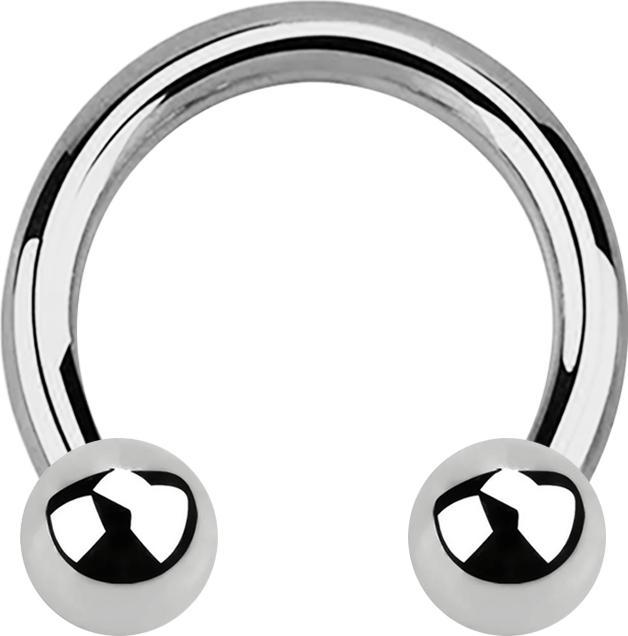 Produktbild Star Piercing Circular Barbell silber mit zwei Kugeln (ohne Messing, Chirurgenstahl 316L)