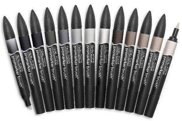 Actual product image Winsor & Newton Brush marker 12+1 neutral shades (Neutral tones, 13 x)