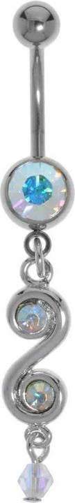 Bijouteria Bauchpiercing (Acrylglas, Chirurgenstahl 316L, Kristall, Messing rhodiniert)