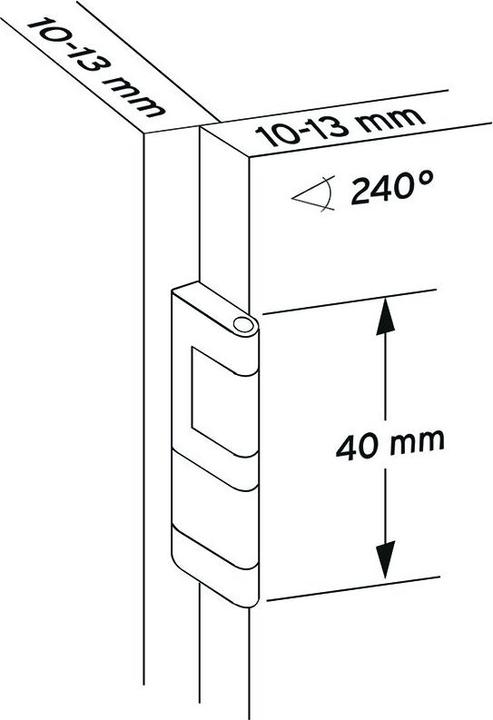 Productafbeelding Prämeta Eenassige scharnieren Dunne deur plat scharnier, deur opleg 3,5 mm, hoekscharnier, R