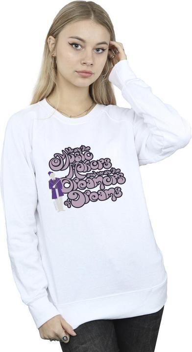 Actual product image Willy Wonka & the Chocolate Factory Womens/Ladies Dreamers Text Sweatshirt (4XL)