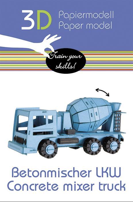 Actual product image Fridolin 3-D paper model "Concrete mixer lorry"