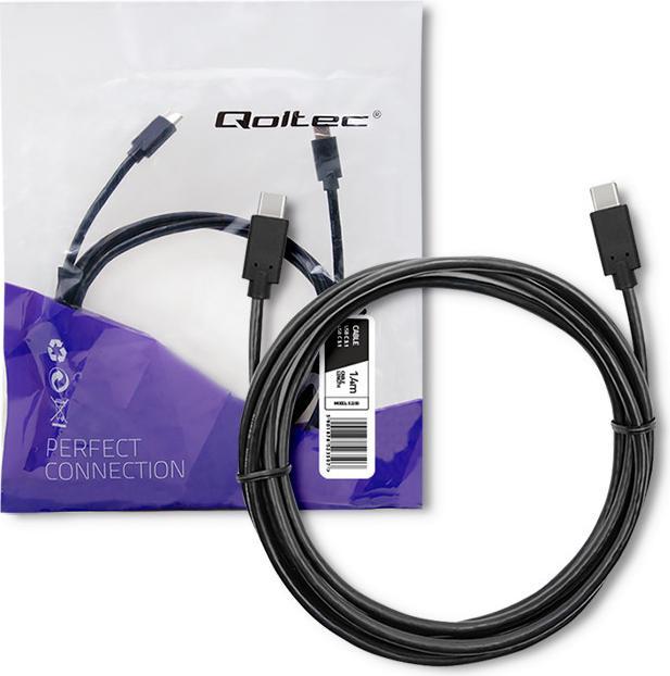 Produktbild Qoltec 52350 USB 3.1 type C male cable (1.40 m, USB 3.2 Gen 1)