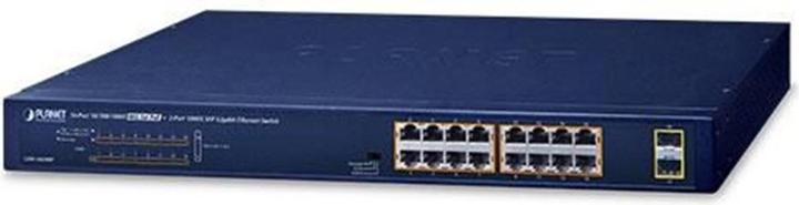 Actual product image Planet GSW-1820HP Network Switch Unmanaged Gigabit Ethernet (10/100/1000) Blue 1U Power over Ethernet (PoE) (18 Ports)