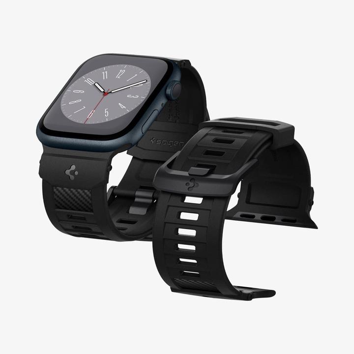 Image du produit Spigen BANDE RUGGED Apple Watch 4/5/6/7/8/SE (38/40/41MM) MATTE BLACK (38 mm, 40 mm, 41 mm, Polyuréthanes thermoplastiques (TPU))
