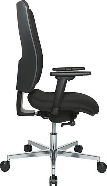 Produktbild eurokraft pro Bürodrehstuhl V3, Rückenlehne gepolstert, schwarz / schwarz