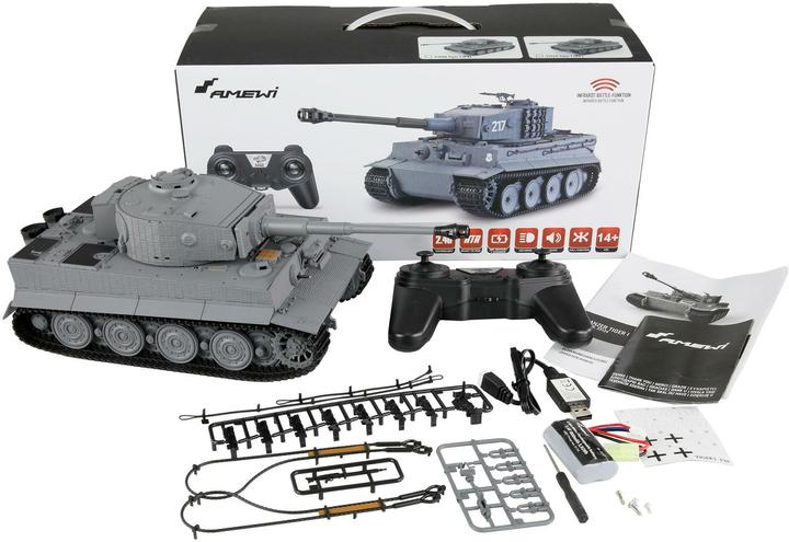 Immagine prodotto Amewi Carro armato Tiger I MP con funzione di battaglia IR, RTR, 1:24 (RTR pronto all'uso)