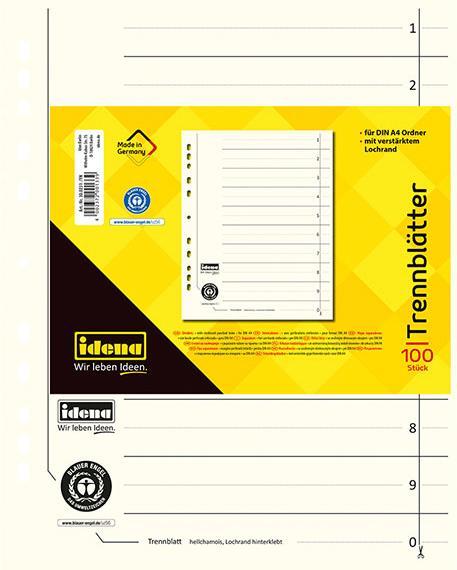 Actual product image Idena Dividers cardboard A4 chamois 100 pieces