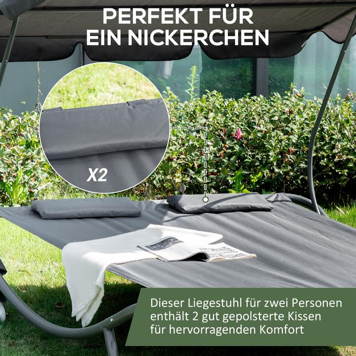Produktbild Outsunny Doppelliege mit Dach (200 cm)
