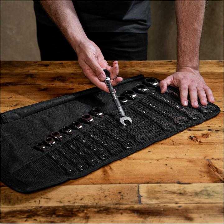 Produktbild Stier Maul-Ringratschenschlüssel-Satz, SW 8 - 19 mm, 12-teilig (19 mm, 18 mm, 16 mm, 15 mm, 8 mm, 14 mm, 12 mm, 13 mm, 17 mm, 9 mm, 10  mm, 11 mm)