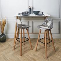 Produktbild Home Deco Factory Hocker de bar Patchwork grau