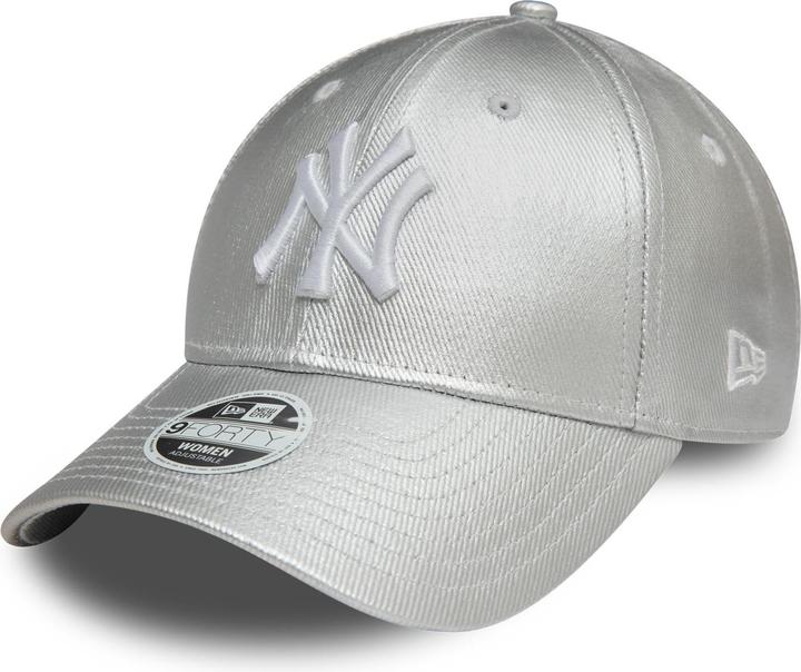 New Era 9Forty Damen Cap - METALLIC DENIM NY Yankees silber