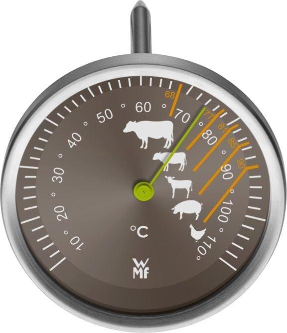 Produktbild WMF Bräter 41x28,5x18cm Deckel Schmortopf 8,5l Thermometer Edelstahl Induktion (25.80 cm, Bräter + Schmortopf, Edelstahl)