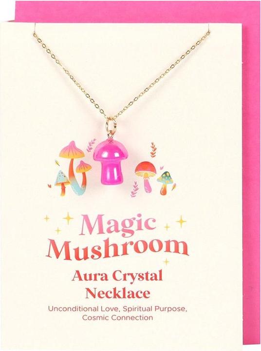 Immagine prodotto Something Different Aura Cristallo Mushroom Collana e Carta (100% materiale sintetico)