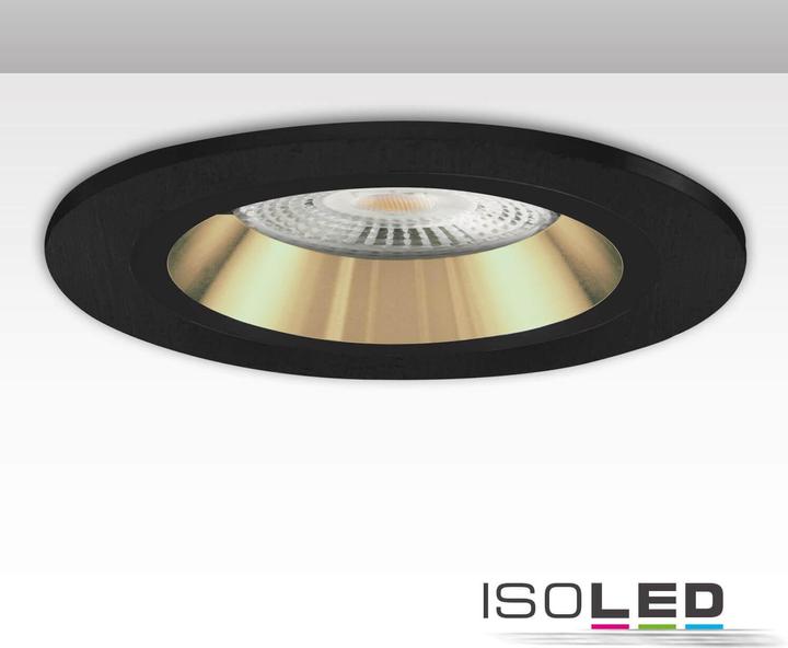 Actual product image Isoled Round mounting frame, hole cut-out 80mm, black + black-gold, for GU10/MR16 spotlights