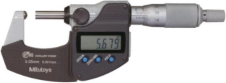 Produktbild Mitutoyo Rohr-Bügelmessschraube Digital sphärischer Amboss 0-25 mm