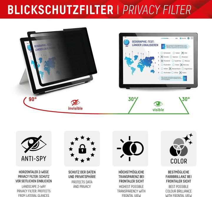 Actual product image Displex Tablet Privacy Safe, Tablet Blickschutzfolie (1 Piece, iPad 8, IPad 7th gen. 2019, IPad 9, iPad Air 2019 (3. Gen))