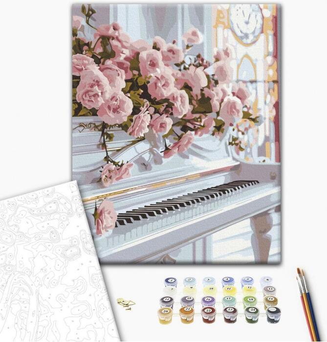 Actual product image Brushme Painting by numbers, 40x50 cm, romantic piano, 1 piece, in a box