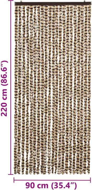 Produktbild VidaXL Fliegenvorhang Insektenschutz Türvorhang Fadenvorhang Beige Braun (56 x 200 cm)