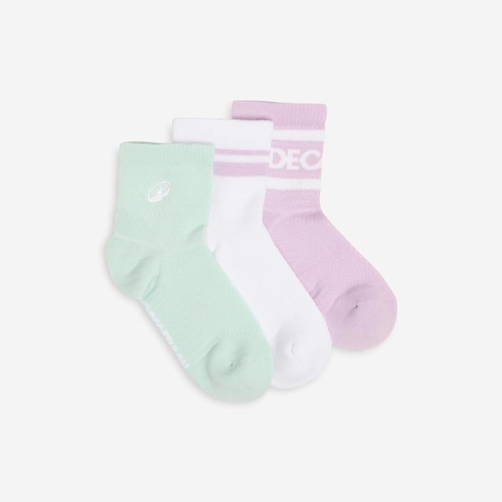 Decathlon Socken Low 3er-Pack - grün/weiss (43, 46)