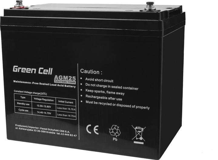 Image du produit GreenCell AGM Battery 12V (12 V, 75 Ah)