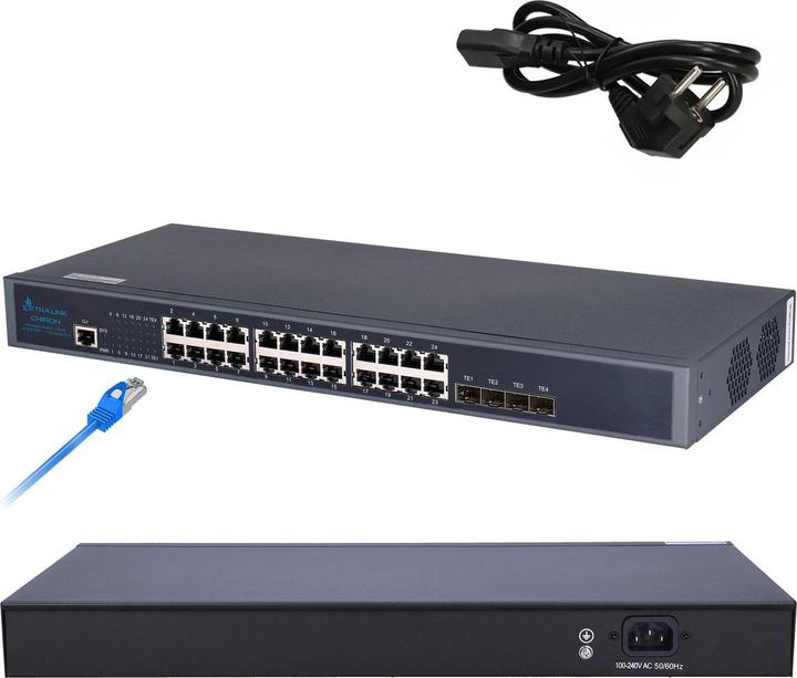Produktbild Extralink Chiron | Switch | 24x RJ45 1000Mb/s, 4x SFP+, L3, managed (24 Ports)