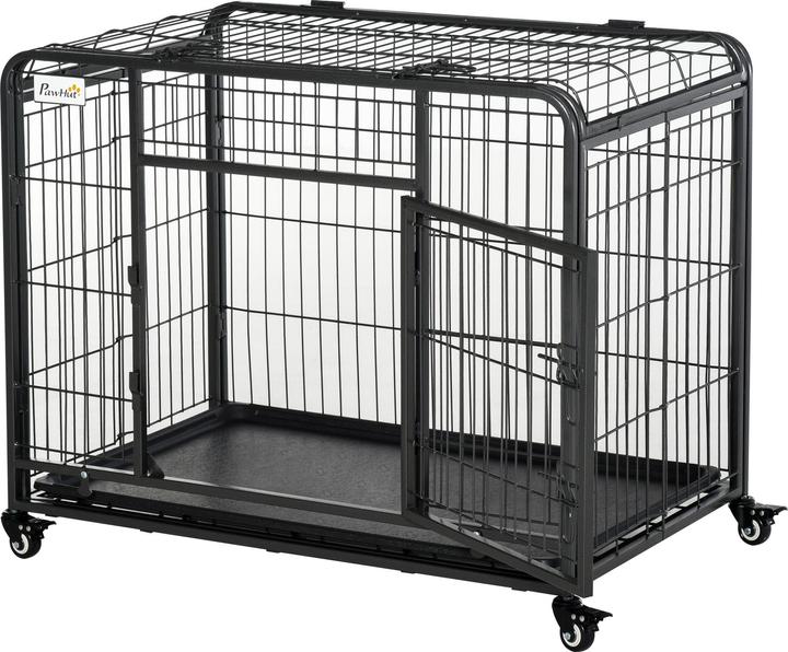 Produktbild PawHut Hundetransport 4 Drehrollen, davon 2 mit Bremsen, haltbare Materialien (Hund, Faltbar)