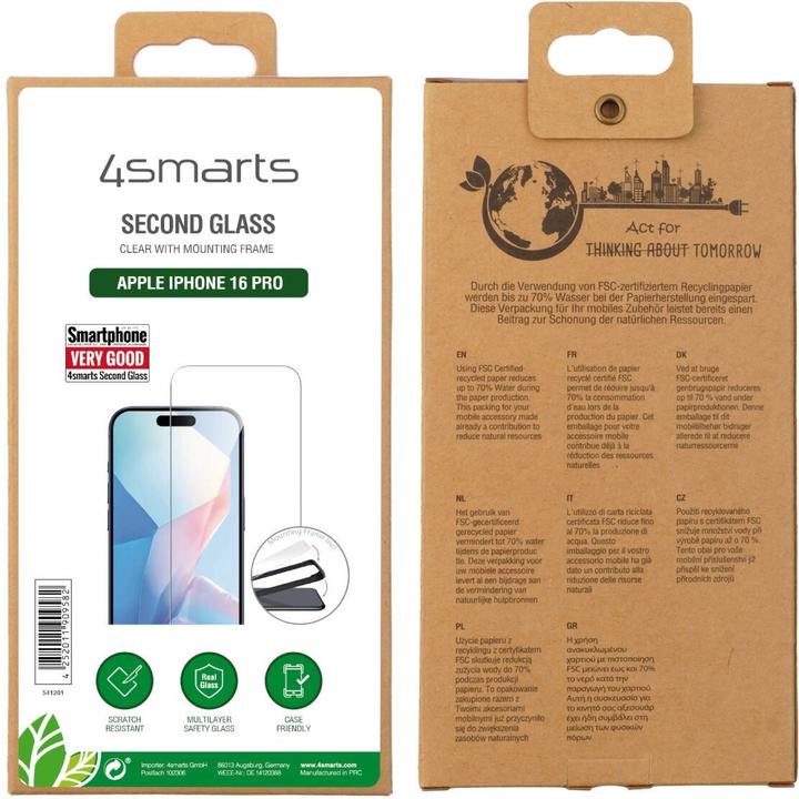 Image du produit 4smarts Second Glass (1 pièce(s), Apple iPhone 16 Pro)