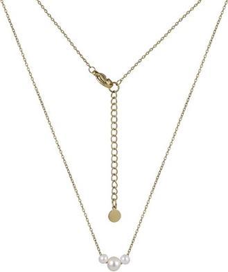 Produktbild JVD - Elegant gold plated necklace with real pearls SSSN0006XI9GP45