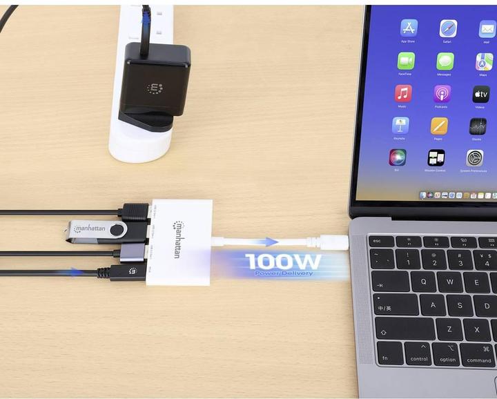 Actual product image Manhattan 3-Port USB 3.2 Gen 1 Type-C Hub with Power Delivery (USB-C, 4 Ports)