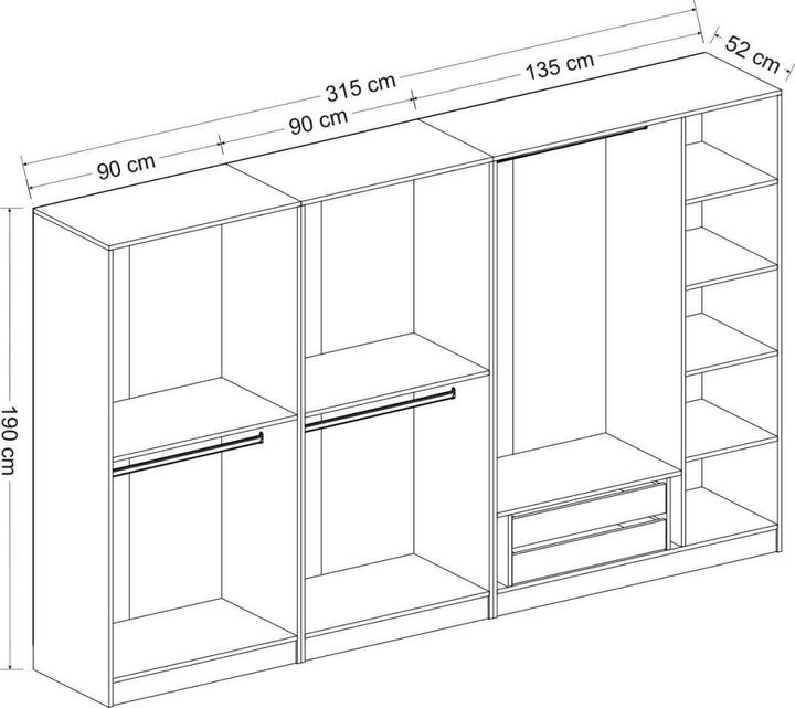 Immagine prodotto Hanah Home Kaley (315 x 52 x 190 cm)