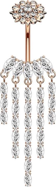 Star Piercing Banane Innengewinde rosegold Kronleuchter (Messing, Chirurgenstahl 316L)